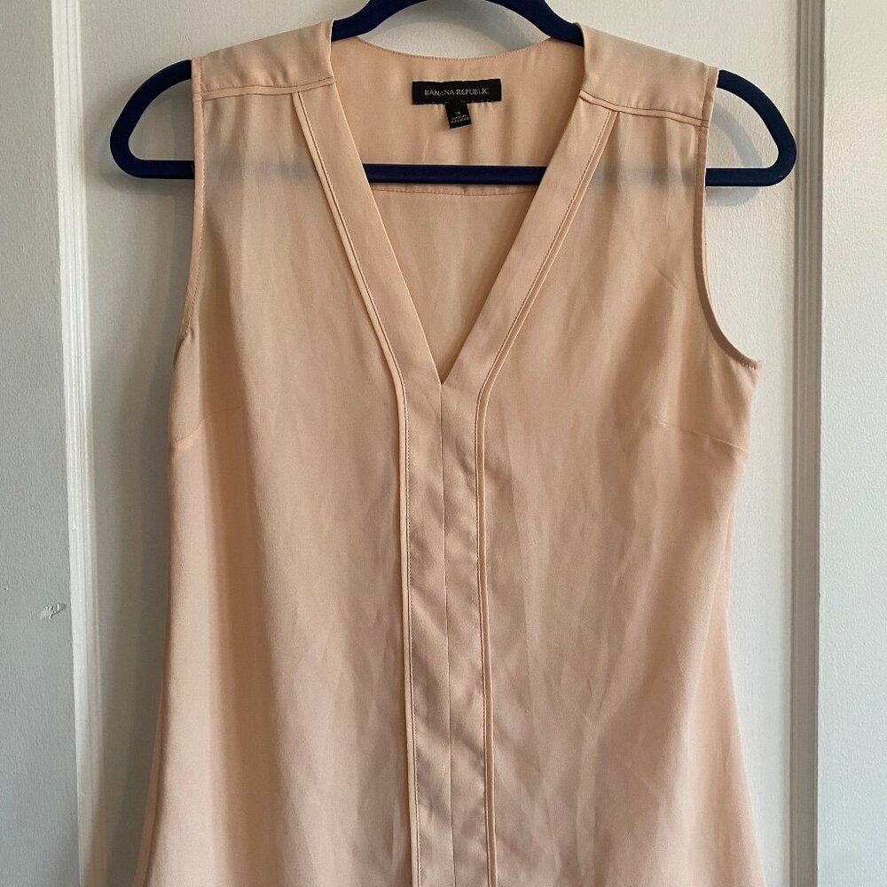 Banana Republic - Light Peach Semi-Sheer Tank Blouse - Size S Small - Very Good